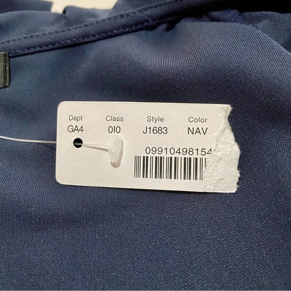 J. Crew Navy Blue Sleeveless Ruffle Wrap Dress XS Summer Officecore Romantic - Picture 11 of 13